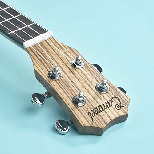 Caramel CB104 Zebra Wood Matt Finish Baritone Acoustic Electric Ukulele With Truss Rod with D-G-B-E Strings