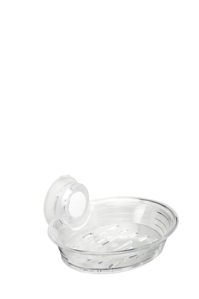 Croydex PA121932 Press 'N' Lock Suction Fit Soap Dish and Holder , Silver