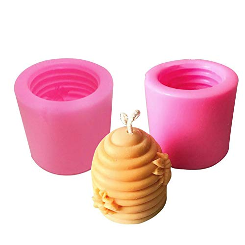 Cute 3D Bee Silicone Mold Handmade Soaps Bee Wax Candles Resin Mold Beehive Candle Mold (2 pcs)