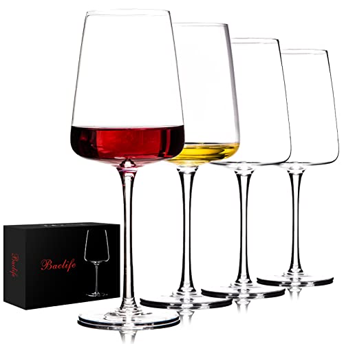 Mundgeblasene Rot- & Weißweingläser - 4er Set Tolles Geschenk für Hochzeit, Jahrestag, Weihnachten, Muttertag Ideal Küche, Restaurants, Hausbar Bleifr
