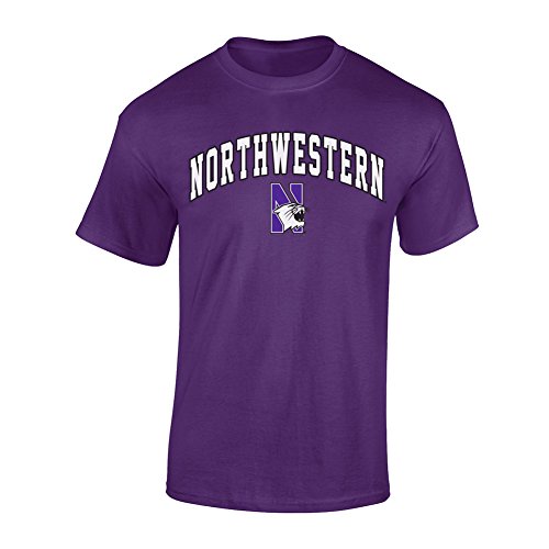 Elite Fan Shop NCAA Northwestern Wildcats Mens NCAA T Shirt Team Color ArchNCAA T Shirt Team Color Arch, Purple, Large