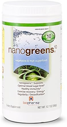 Biopharma Scientific NanoGreens 10, 12.7-Ounce (Packaging May Vary) / Green Apple by Biopharma Scientific