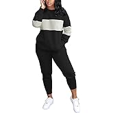 HBQ Two Piece Outfits For Women Casual Long Sleeve Sweatsuits Jogger Tracksuits Lounge Sets With Pockets
