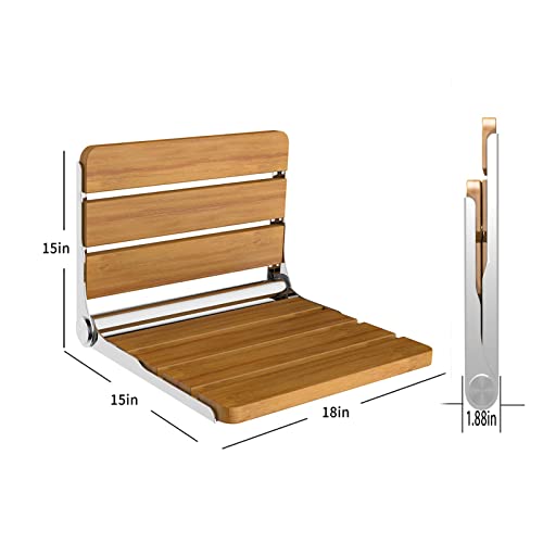 Folding Shower Seat Wall Mounted,Home Care Wall Mounted Wood Folding Shower Seat,Fold Down