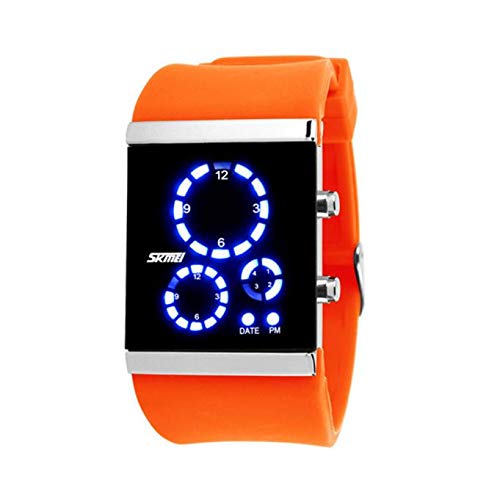 Sports Watch,Time Date Waterproof Men Women Sports Digital LED Wrist Watch Orange(Orange)