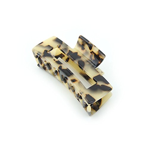 Meilliwish New Style Noble Square Beautiful Hair Claw Clip for Women Girls(D62)(Beige)