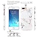 JAHOLAN Shiny Rose Gold Geometric Marble Design Clear Bumper TPU Soft Rubber Silicone Phone Case Compatible with iPhone 7 Plus/8 Plus/6 Plus/6S Plus - White