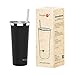 Simple HH 22OZ Stainless Steel Tumbler Vacuum Insulated Coffee Cup Double Wall Travel Flask Mug with Lid and Straw, White and Black (Black)