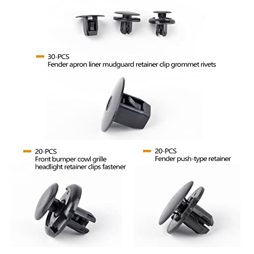 20PCS Fender Liner Retainer Clip 5mm Compatible With Honda Acura Accord Civic CR-V