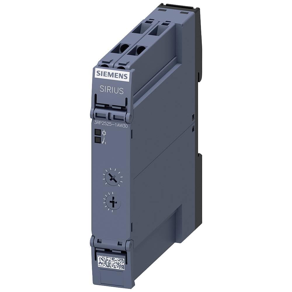 Siemens 3RP2525-1AW30 Time Relay, Electronic, Delayed, 1 CO Cont., 15 Time Set. Ranges, 0.05S...100Hr, 12...240V AC/DC At AC 50/60Hz, LED, Screw Terminal, White