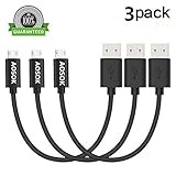 [3Pack] AOSOK Micro USB Short Sync Cable, [12-Inch] Fast Charging for Charging Station Compatible with Android Devices (3Pack)