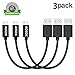 [3Pack] AOSOK Micro USB Short Sync Cable, [12-Inch] Fast Charging for Charging Station Compatible with Android Devices (3Pack)