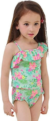 Saidi 2-Piece Girls Swimsuit Bikini Bathing Suit Swimwear Green (S7-8)