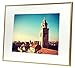 Golden State Art - 12x16 Aluminum Picture Frame - with Mat for 8.5x11 Photo or Without Mat for 12 x 16 Photo - Real Glass Cover - Simple and Elegant Decor for Wall Mounting - 1 Pack - Gold