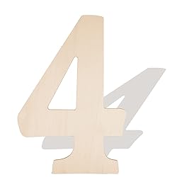 14 Inch Large Wooden Numbers, Blank Unfinished