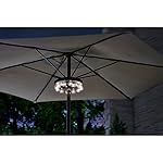 Hampton Bay 10 in. Diameter 12-Pices Long-Lasting Super-Bright LED Clamps to Pole Battery Operated Umbrella Lighting with Remote Control