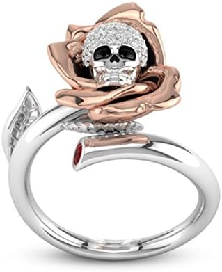 Aniywn Creative Skull Heads Diamond Valentine Gift Decorative Leaves&amp;Rose Flower (10#, Multicolor)