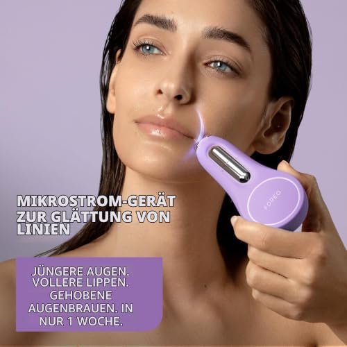 BEAR 2 Eyes & Lips - Massagegerät gegen Falten für sofortige Gesichtsstraffung - Augenmassagegerät - Augenbrauenlifting - Behandlung gegen Augenringe & Lippenpflege - Lavender