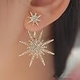 Klicnow Hot Creative 1 Piece Women Lady Crystal Rhinestone Dangle Gold Star Ear Stud Earring