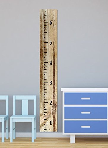 Vintage Ruler Oversized Plain Growth Chart Decal Vinyl 6 Foot Wall Stickers