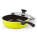 Cook N Home Nonstick Ceramic Coating Die Cast Deep Saute Stir Fry Pan Wok Pan with Lid, 3 quart/9.5