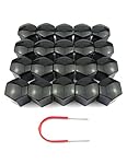 20PCs 22mm Black Plastic Bolts Covers Nut Protector and Removal Tool Car Wheel Universal