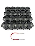 20PCs 22mm Black Plastic Bolts Covers Nut Protector and Removal Tool Car Wheel Universal