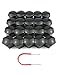 20PCs 22mm Black Plastic Bolts Covers Nut Protector and Removal Tool Car Wheel Universal