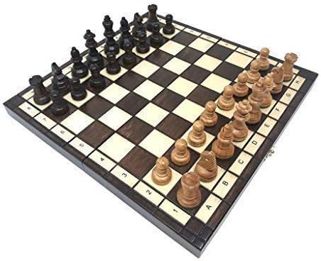 Prime Chess Tournament Cherry Hand Crafted Wooden Chess Set Folding Board 12" 30 x 30cm