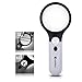 Magnifying Glass, BearMoo 3X 45X Handheld Reading Magnifier Glass with 3 LED Lights for Reading/Maps/Watch Repair/Newspaper/Jewelry Loupes/Ins (White+Black)