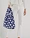 BAGGU Standard Reusable Shopping Bag, Ripstop Nylon Grocery Tote or Lunch Bag, Recycled Elephant Blue