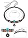 Hicarer 3 Pieces Suede Choker Necklaces American Indian Feather Handmade Necklaces Adjustable Leather Turquoise Choker Necklace Moon Crescent Pendant Choker for Women Accessories