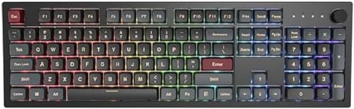 Montech MKey Mechanical Gaming Keyboard: Customizable RGB LED, Premium MDA Profile PBT Keycap, Hot-Swappable, Gateron G Red Pro 2.0 Pre-lubed Switches, Osaka Castle Theme, Darkness(MK105DR)