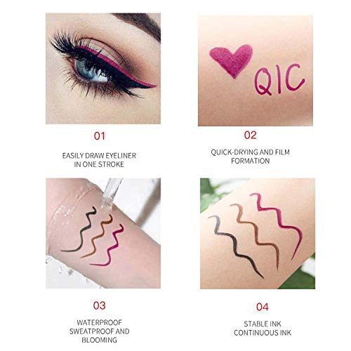 4D Silk Fiber Lash Mascara & Liquid Eyeliner Set, Long Lasting Waterproof, Lengthening Thickening Eyelashes, Smudge-proof, Natural Formula, Best Volumirous Eyelash Makeup