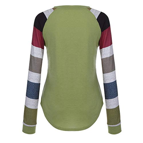 image for GOVOW Black and White Stripe Long Sleeve Shirt Women Casual Top T Shir