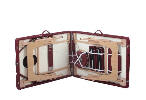 The Best Massage Table 3 Fold Burgundy Reiki Portable Massage Table - PU Leather High Quality - Image 3