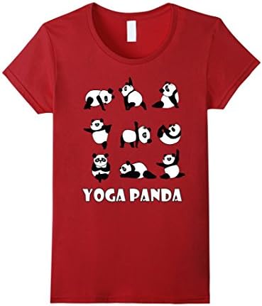 Womens Yoga Panda | Cute Bear T-Shirt for Zen, Spiritual Pet Lovers Small Cranberry