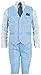 Vittorino Boy's Linen Look 4 Piece Suit Set with Vest Pants Shirt and Tie
