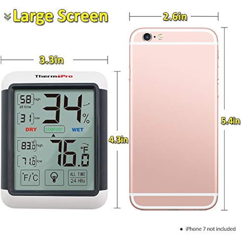 TP55 Hygrometers Digital Indoor Thermometer Humidity Gauge With Jumbo