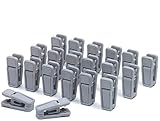 Aeeque Multi-purpose Hanger Clips, Slim-line Plastic Finger Clips Clothes Pants Hanger Clips Pack of 20(Grey)