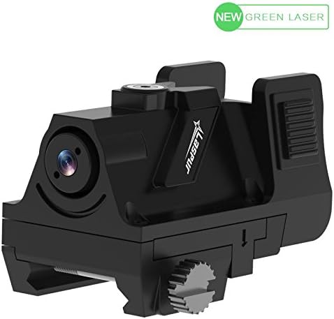 Laspur Tactical Mini Sub compact Low Profile Green Dot Laser Sight with Rail Picatinny and Adjustable Windage Elevation for Pistol,Air gun,Handgun,Rifle, gift with Recharge Battery and Charger