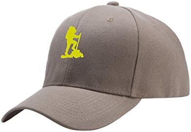 Mountain Hiking Outline Gray Peaked Hat Embroidered Logo Adjustable Fish Cap