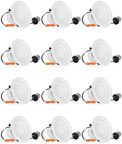 SGL 12-Pack 4 Inch Dimmable LED Recessed Lighting, 9W (65W Equivelent), 4000K Daylight White, 780LM, LED Downlight