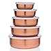 -Godinger 5 Piece Hammered Copper Plated Stackable Storage Bowl Set with Lids- NEW AND IMPROVED