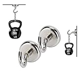 2 Neodymium Hook Magnets - Each Holds up to 50 Pounds