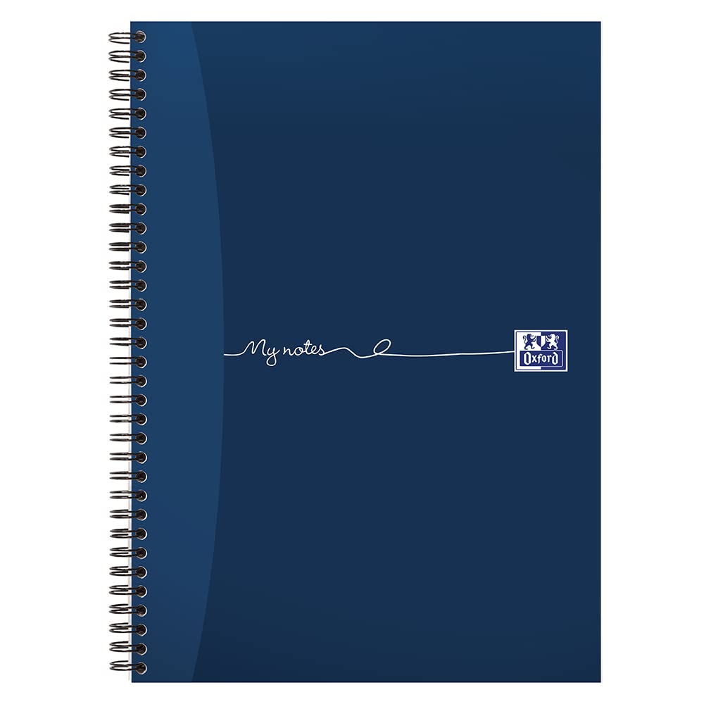 Oxford My Notes A4 Card Cover Wirebound Notebook, Ruled with Margin and Perforated, 200 Page, 1 Notebook Black