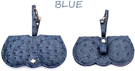 UVdo-Lady's Leather Cute fashion Sunglasses Case Eyeglasses Bag Handbag Ornament Charm Decoration Pendant Gift (blue)