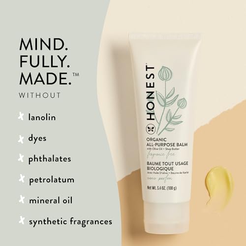 The Honest Company Organic Diaper Rash Cream + All Purpose Balm Bundle | Soothes + Protects | Hypoallergenic + Cruelty Free | 2.5 oz, 3.4 oz