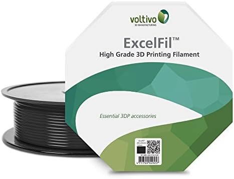 Voltivo ExcelFil PLA Coal Black 1.75mm 3D Printing Filament (1kg/2.2lbs spool)