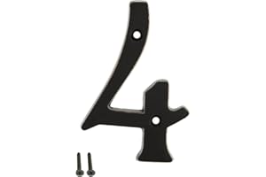 ZHONGWANG HARDWARE ZW Hardware A300 4 Inch Oil-Rubbed Bronze House Number 4